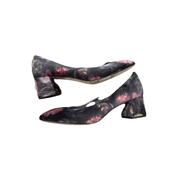 Sesto Meucci Mietta Floral Velvet Block Heel Pumps Heels Size 9 Made In Italy - Picture 2 of 8